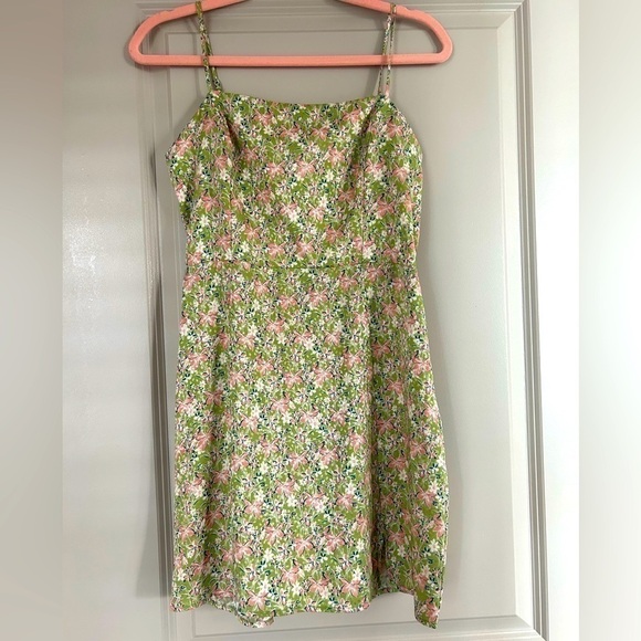 Lush - Green Floral Dress - M - Picture 1 of 4